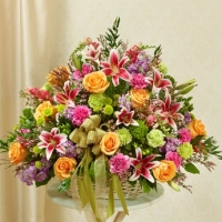 Funeral_Summer Garden" Deluxe Sympathy Basket