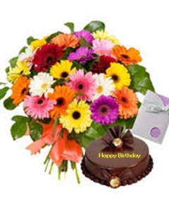 20 mix gerbera & cake